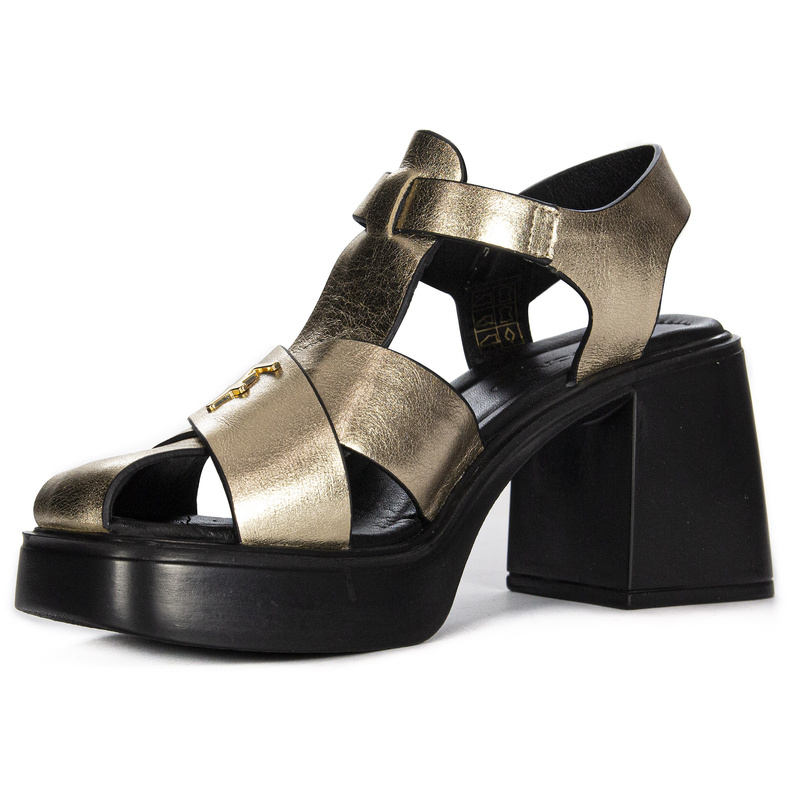 Boccato Black And Gold Sandals Boccato Obuwie Damskie Sanda Y