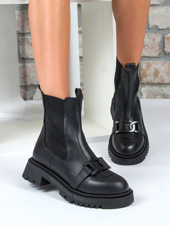 Boccato Women's boots, black leather boots