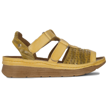 Maciejka Women's Leather Sandals Yellow