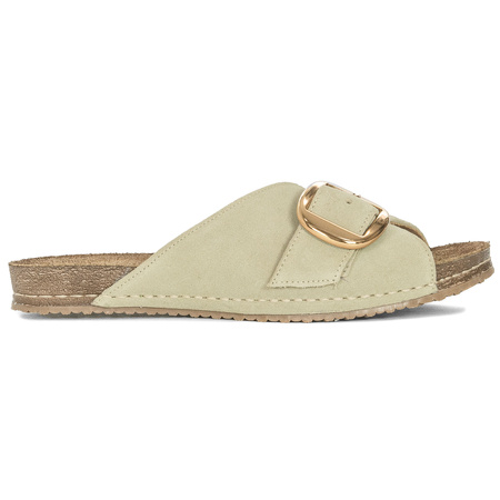 Maciejka Women's Leather Flip-Flops Pistachio