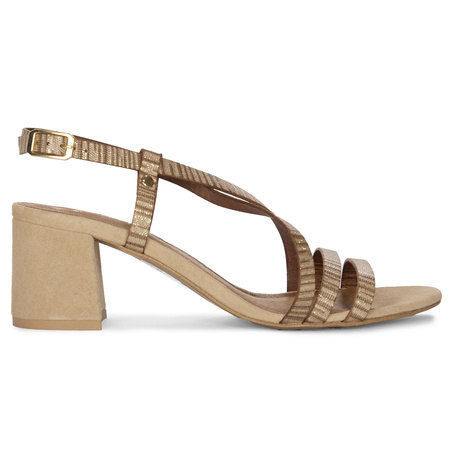 Maciejka Women's Leather Heeled Beige Sandals
