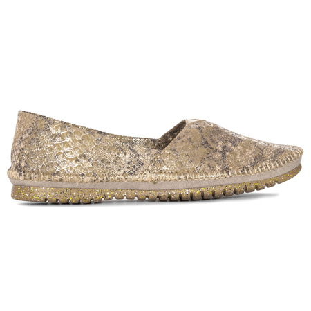 Maciejka Women's Leather Half-Shoes Beige Gold