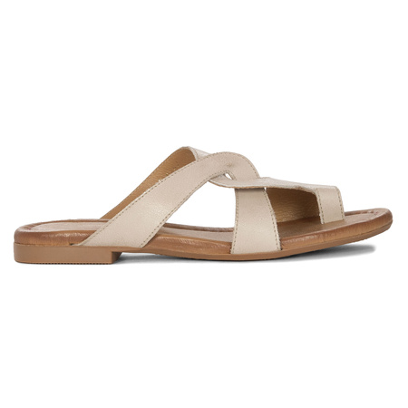 Maciejka Women's Flip-Flops Beige + Gold Cloth