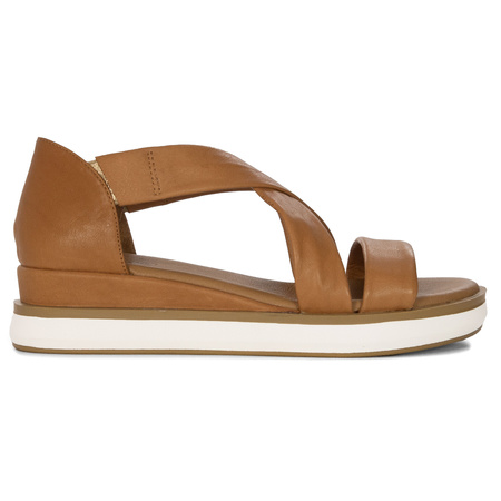  Inuovo Women's Leather Platform Sandals Brown