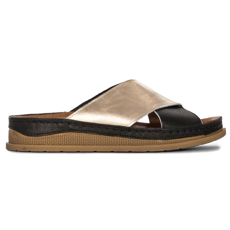 Maciejka Black Gold Women's Slides