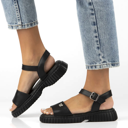 Filippo Women's Flat Sandals Black