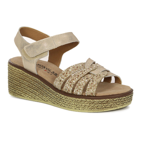 T.Sokolski Women's Leather Sandals Gold