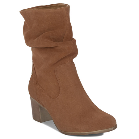 Maciejka Women's Leather Velour Boots Red