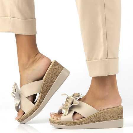 Filippo Women's Beige Slides