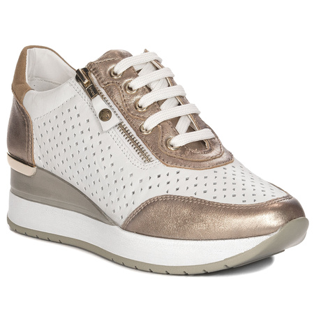 Maciejka Women's Half Shoes Leather Gold White