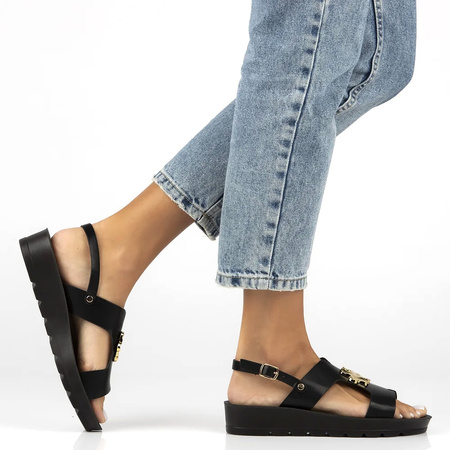 Filippo Women's Flat Sandals Black