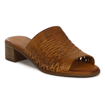 T. Sokolski Women's leather flip-flops Brown