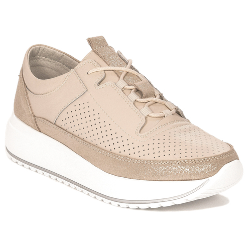 Artiker Beige and Gold Women's Sneakers