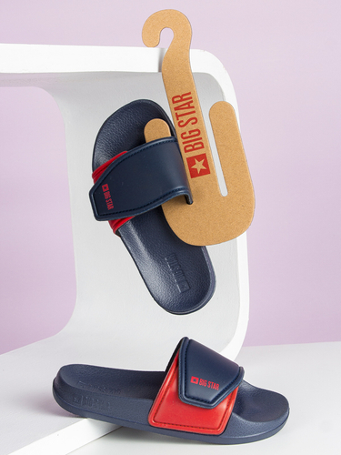 Big Star Navy/Red Velcro children's slippers