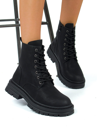 Boots Sergio Leone Black Nubuck Warmed Lace-Up Boots