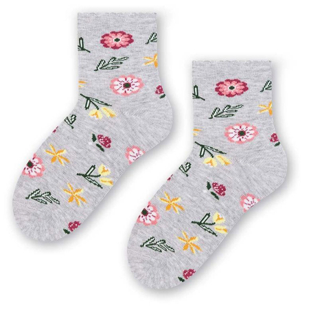 Children's socks Steven Family 084 Gray / Flowers