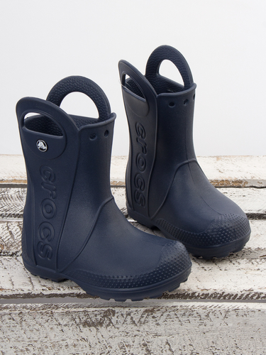 Crocs Children Rain Boots Navy Handle Boot