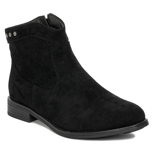 D&A Openwork Flat Black Boots