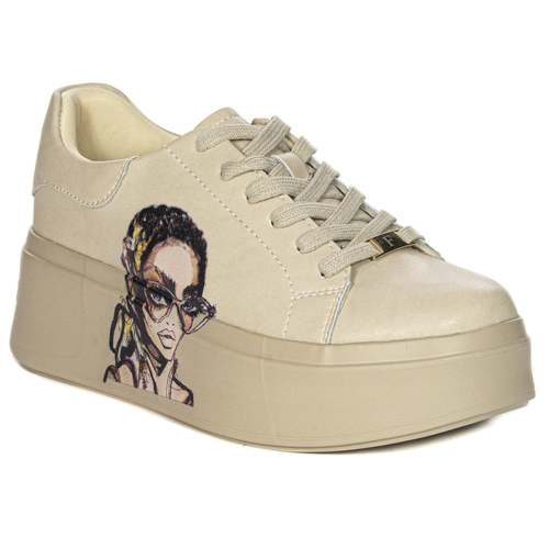 Filippo Beige Leather Sneakers