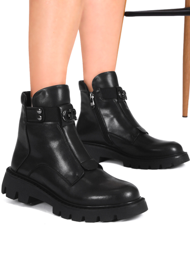 Filippo Black Leather Women's Boots