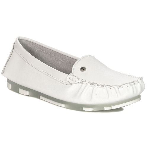 Filippo Leather Women's White Moccasins