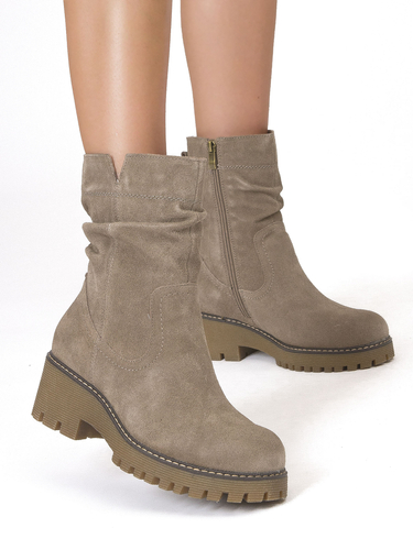 Filippo Taupe Suede Leather Women's Boots