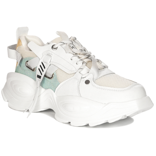 GOE White Leather Women's Sneakers