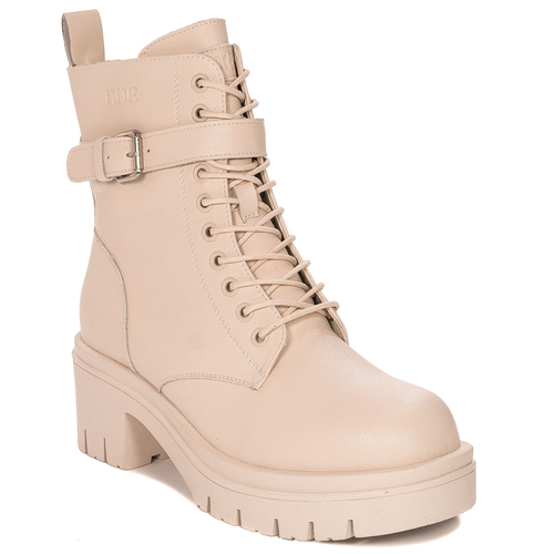 GOE Women's warm leather beige boots