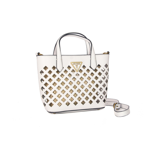 Guess Women's Aqua Mini Tote Whi White bag 2in1 white