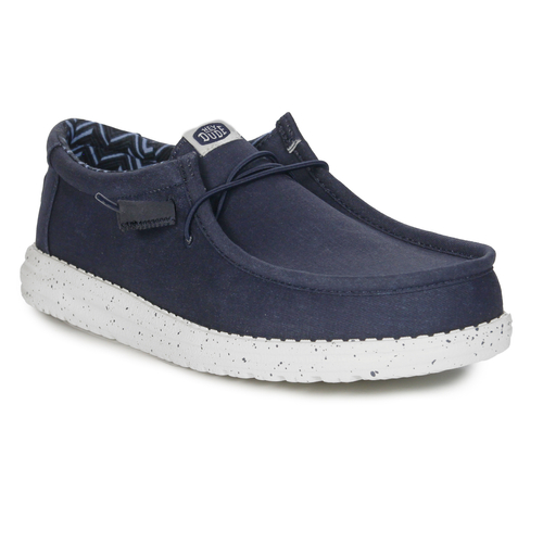 Hey Dude Men's Walley Stretch Canvas Navy moccasins