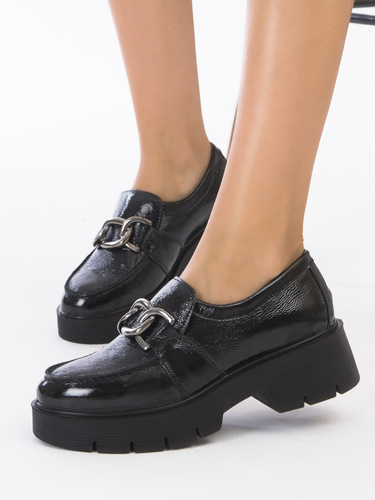 Igi&Co Women's leather platform black naplak/nero shoes