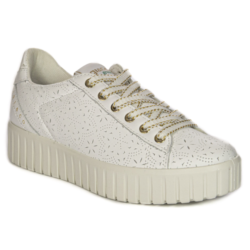 Igi&Co Women's leather platform white sneakers