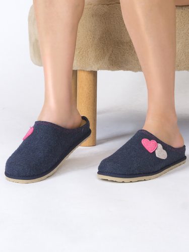 Inblu Women's Grey - Blue slippers