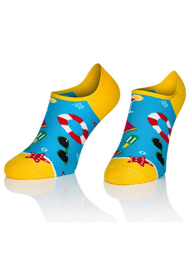 Intenso socks art.037 col.033 Turquoise-Yellow Holidays