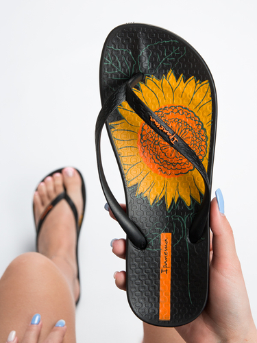 Ipanema Ant Temas XII Fem Black Yellow Orange flip-flops Slippers