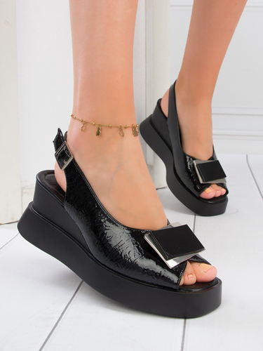 Jezzi Women Sandals On Platform Black