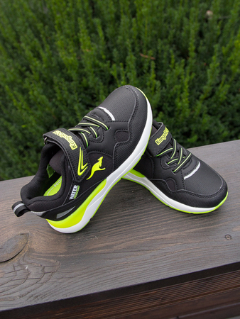 Kangaroos 18755-5062 Jet Black/Neon Yellow Sneakers