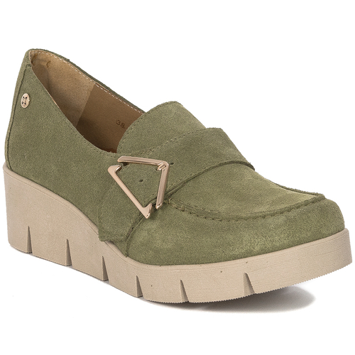 Maciejka 05829-24/00-1 Olive Suede Flat Shoes