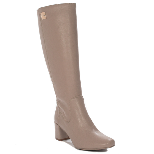 Maciejka Beige Knee-High Boots