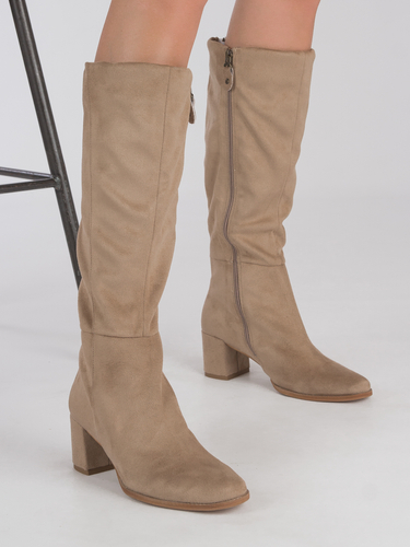 Maciejka Beige Knee-High Boots