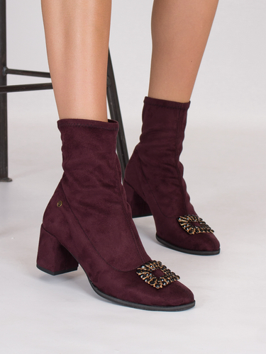 Maciejka Burgundy Velour Women's Boots