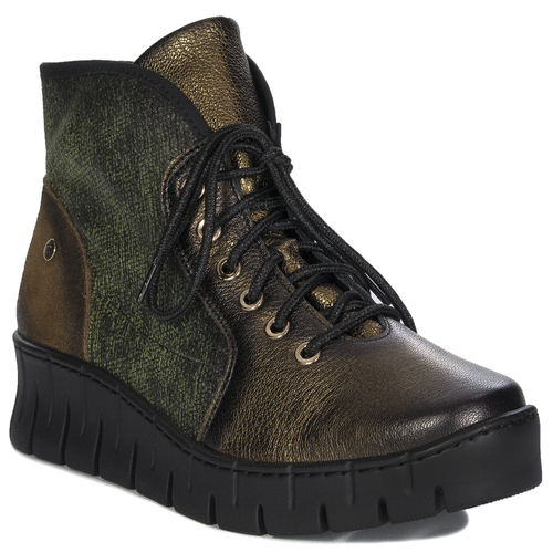 Maciejka Green and Gold Women's Boots