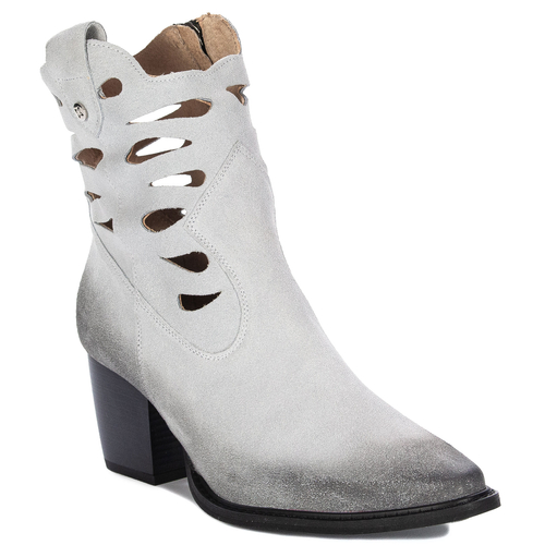 Maciejka White and Black Women's Boots