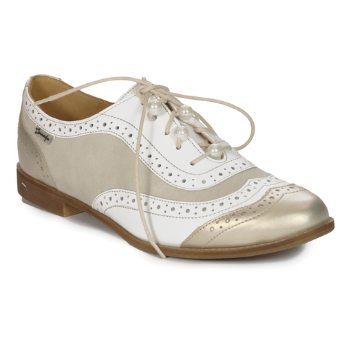 Maciejka Women's Leather Beige + Gold Low Shoes