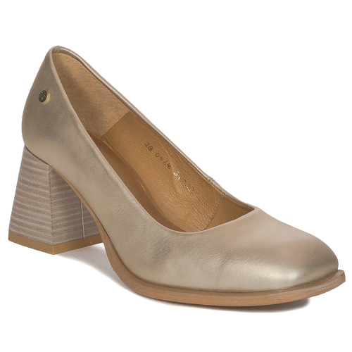 Maciejka Women's Leather Gold Pumps 06414-25/00-1