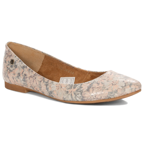 Maciejka Women's Leather Pastel + Flowers Ballerinas 