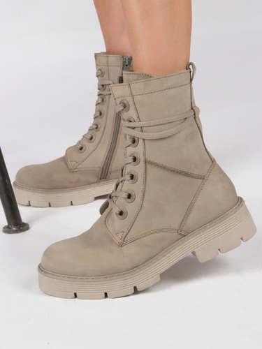 Marco Tozzi Taupe Nubuk Leather Boots