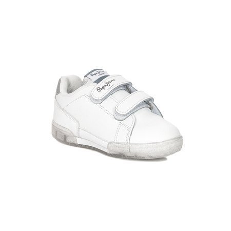 Pepe Jeans PGS30500 800 White Lambert Girl Glitter Kids Sneakers