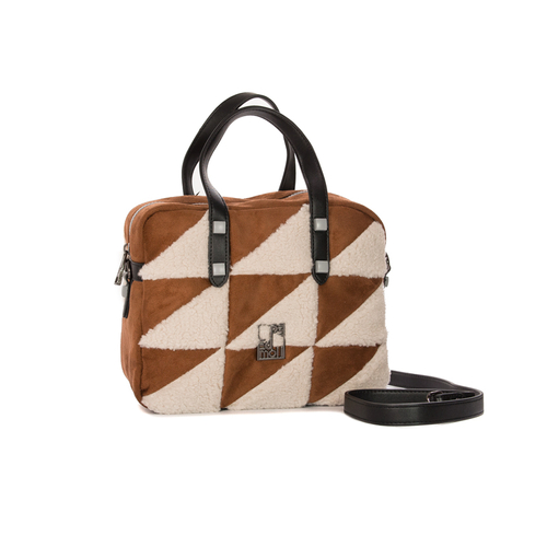 Pepe Moll 232250 Truiangle Cuero/Off Women's Brown And Beige Bag