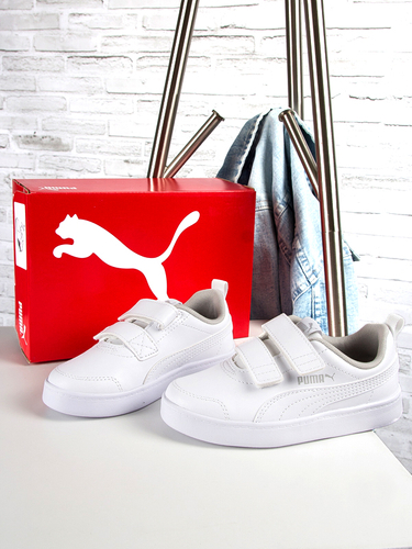 Puma Courtflex v2 V PS White Velcro shoes for children